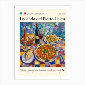 La Locanda Del Piatto Unico Trattoria Italian Poster Food Kitchen Art Print