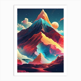 Abstract Mountain Landscape Art Print