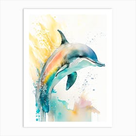 Pantropical Spotted Dolphin Storybook Watercolour  (1) Art Print