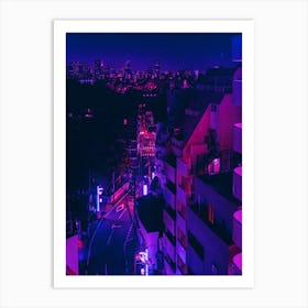 Tokyo City Night Lights Art Print