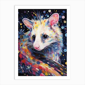  A Playful Possum Vibrant Paint Splash 1 Art Print