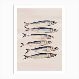 Sardines In Blush Pink Art Print