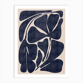 Dark Blue Abstract Art Print