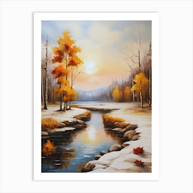 Autumn Landscape Painting 2 Art Print