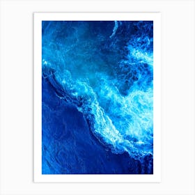 Blue Ocean Waves Art Print