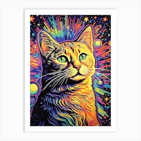 Cosmic Clawvergence, Psychedelic Cats series Art Print