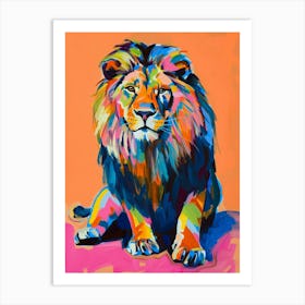 Asiatic Lion Fauvist Painting 4 Art Print