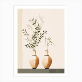 Two Vases With Plants Art Print