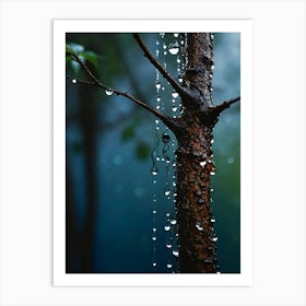 Raindrops On A Tree 1 Art Print