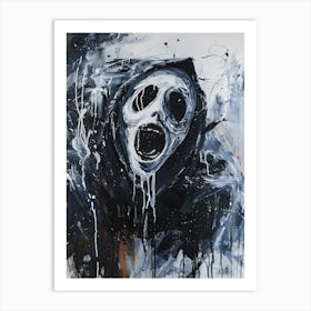 Ghostface From Scream Portrait Watercolor Art Print