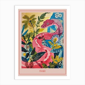 Floral Animal Painting Snake 4 Poster Art Print