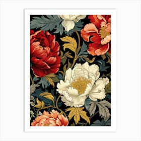 Peony Flower Seamless Pattern 1 Art Print