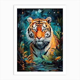 Tiger Art In Mosaic Art Style 4 Art Print