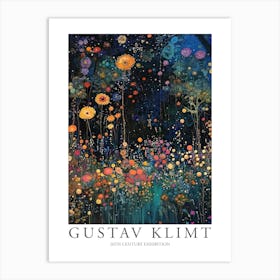 Gustav Klimt Print Night Garden Klimt Poster Klimt Exhibition Poster Painting Flower Garden Art Print