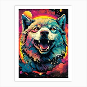 Wolf In Space 1 Art Print