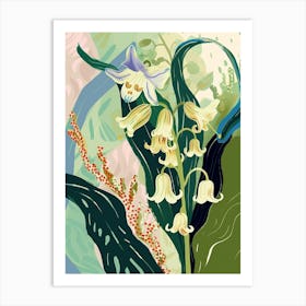 Colourful Flower Illustration Lily Of The Valley 3 Art Print