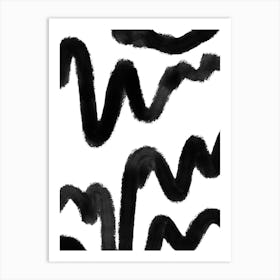 Black Swirls Art Print
