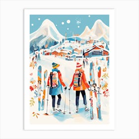 Whistler Blackcomb   British Columbia Canada, Ski Resort Illustration 6 Art Print