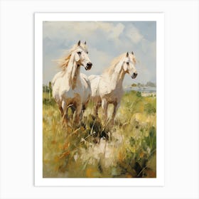 Horses Painting In Transylvania, Romania 4 Art Print