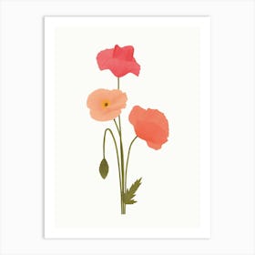 Illustration Of Two Poppy Flowers Art Print