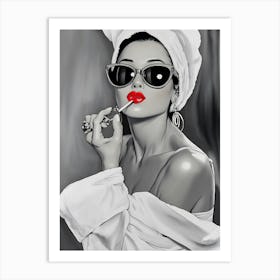 Audrey Hepburn Lipstick Poster