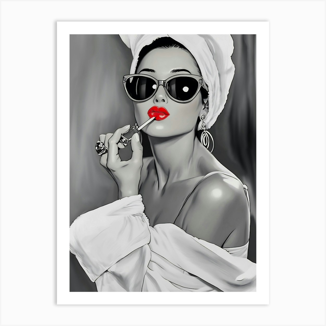 Audrey Hepburn Lipstick Art Print by ARTISTIC AVENUE