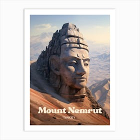 Mount Nemrut Turkey Historical Travel Illustration Art Print