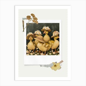 Scrapbook Ducklings Fairycore Painting 11 Art Print