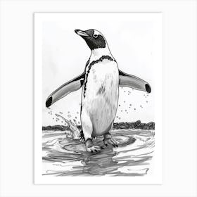King Penguin Hauling Out Of The Water 3 Art Print