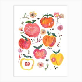 Apples And Florals Art Print