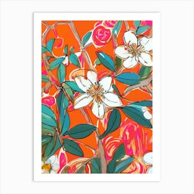 Orange Blossom Forest Art Print