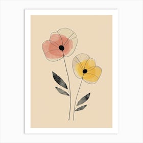 Antigua Flower Market Boho Minimalist Style Art Print