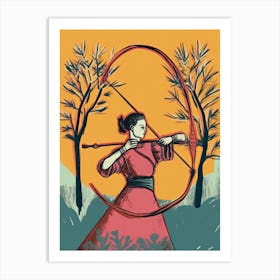 Female Samurai Onna Musha Illustration 11 Art Print