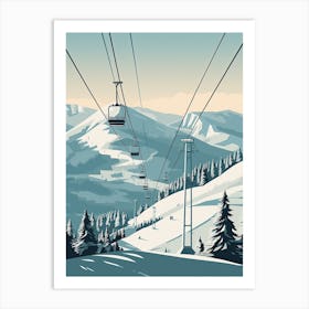 Stowe Mountain Resort   Vermont, Usa, Ski Resort Illustration 2 Simple Style Art Print