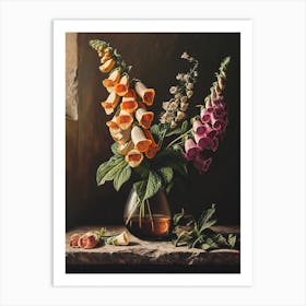 Baroque Floral Still Life Foxglove 2 Art Print