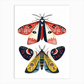 Colourful Insect Illustration Moth 30 Art Print