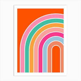 Retro Rainbow Orange Art Print