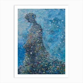 Woman In A Blue Dress 3 Art Print