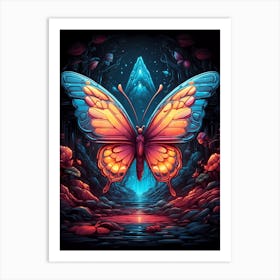 Psychedelic Butterfly 1 Art Print