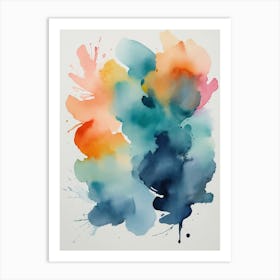 Watercolor Splatters 4 Art Print