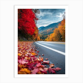 Beautiful Road In Autumn 12 Art Print