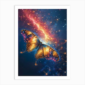 Butterfly Flying In Space Art Print