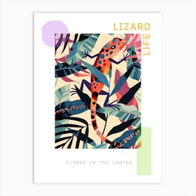 Lizard In The Leaves Modern Abstract Illustration 3 Poster Art Print