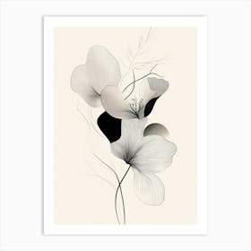 Black And White Flowers 2 Art Print