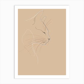 Cat - Boho, Line Art 13 Art Print