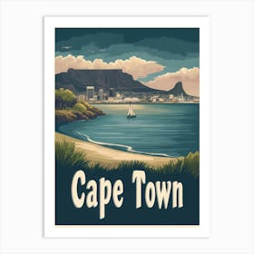 Aihrgdesign A Mid Century Modern Travel Poster For Cape Town 1 Art Print