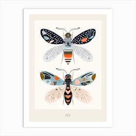 Colourful Insect Illustration Fly 11 Poster Art Print