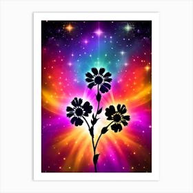 Flowers In Space 1 Art Print