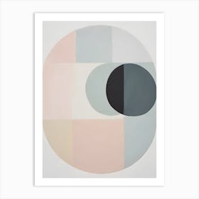 Seeing - True Minimalist Calming Tranquil Pastel Colors of Pink, Grey And Neutral Tones Abstract Painting for a Peaceful New Home or Room Decor Circles Clean Lines Boho Chic Pale Retro Luxe Famous Peace Serenity Art Print