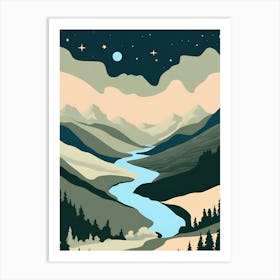 Night In The Mountains 1 Art Print